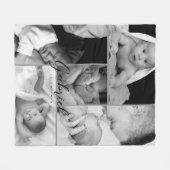 Personalized Baby Photo Blanket Collage フリースブランケット (正面(横))