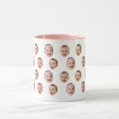 Personalized Baby Photo Coffee Mug, 3 Faces マグカップ (中央)