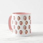 Personalized Baby Photo Coffee Mug, 3 Faces マグカップ (正面左)