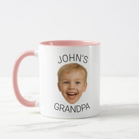Personalized Baby Photo Grandpa Mug マグカップ (左)