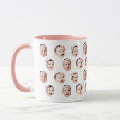 Personalized Baby Photo Mug with 3 Face Images マグカップ (左)