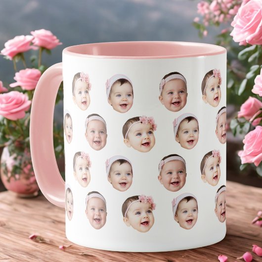 Personalized Baby Photo Mug with 3 Face Images マグカップ
