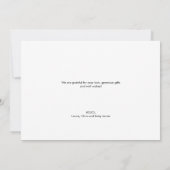 Personalized Baby Photo Shower Gratitude Modern サンキューカード (裏面)