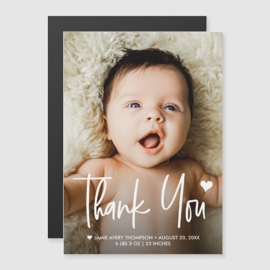 Personalized Baby Photo Thank You newborn  (正面/裏面)