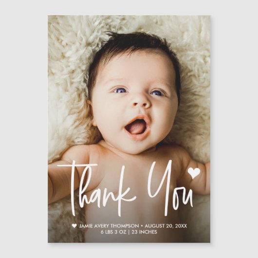 Personalized Baby Photo Thank You newborn  (正面)