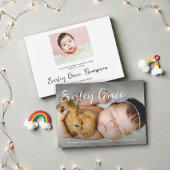 Personalized Baby Photos Elegant Script Name 案内状