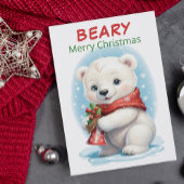 Personalized Baby Polar Bear Christmas シーズンカード