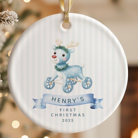 Personalized Baby’s First Christmas セラミックオーナメント