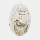 Personalized Baby’s First Christmas Keepsake メタルオーナメント (正面右)