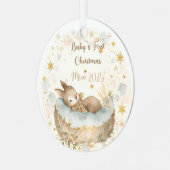 Personalized Baby’s First Christmas Keepsake メタルオーナメント (正面左)