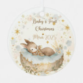Personalized Baby’s First Christmas Keepsake メタルオーナメント (正面)