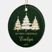 Personalized Baby’s First Christmas (Name & Photo) セラミックオーナメント (左)