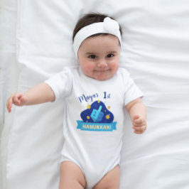 Personalized Baby’s First Hanukkah Dreidel Design ベビーボディスーツ