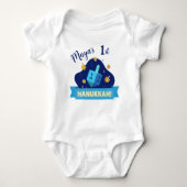 Personalized Baby’s First Hanukkah Dreidel Design ベビーボディスーツ (正面)