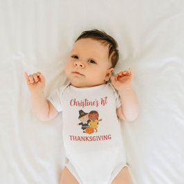 Personalized Baby’s First Thanksgiving Bodysuit ベビーボディスーツ