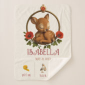 Personalized Baby Sherpa Blanket – Woodland Fawn シェルパブランケット (正面)