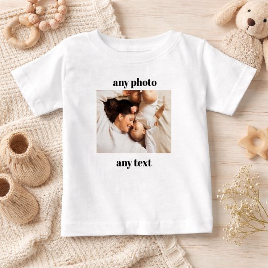 Personalized Baby Shirt Custom Photo & Text Gift ベビーTシャツ