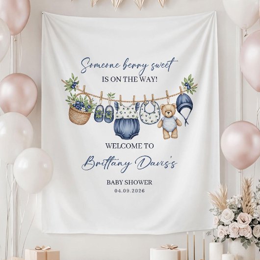 Personalized Baby Shower Backdrop Banner, Custom タペストリー