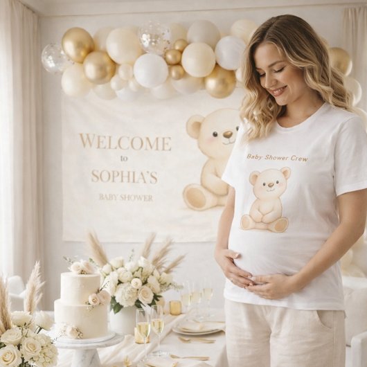 Personalized Baby Shower Boho Bear Tシャツ
