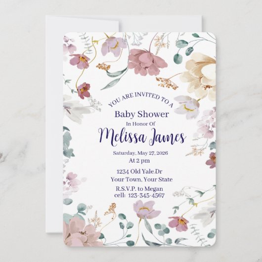 Personalized Baby Shower Invitation シーズンカード (正面)