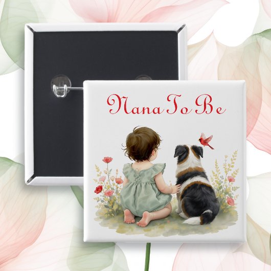 Personalized Baby Shower | Nana To Be 缶バッジ