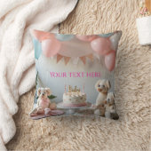Personalized Baby Shower Pillow - Sweet Teddy Bear クッション (ブランケット)