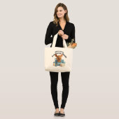 Personalized Baby Tote Bag – Deer & Gifts ラージトートバッグ (正面(モデル))