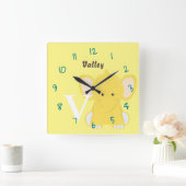 Personalized Baby Yellow  スクエア壁時計 (ホーム)