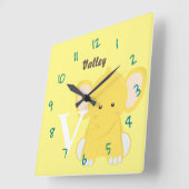 Personalized Baby Yellow  スクエア壁時計 (傾斜)