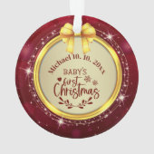Personalized Baby's First Christmas Photo Keepsake オーナメント (裏面)