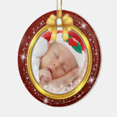 Personalized Baby's First Christmas Photo Keepsake セラミックオーナメント (左)