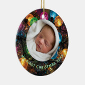 Personalized Baby's First Christmas with Photo セラミックオーナメント (右)