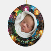Personalized Baby's First Christmas with Photo セラミックオーナメント (左)