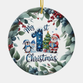 Personalized Baby's First Holiday Keepsake セラミックオーナメント