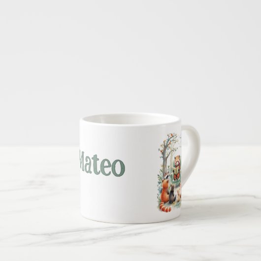Personalized Baby's Name Cute Animal エスプレッソカップ (正面右)