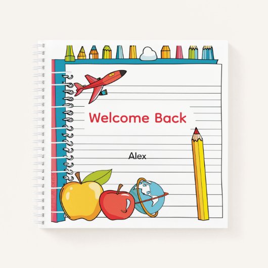 Personalized Back to School Apple Notebook for Kid ノートブック (正面)
