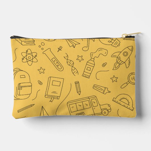 Personalized Back to School Backpack & Doodles アクセサリーポーチ (裏面)