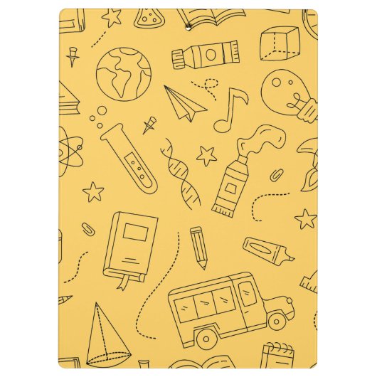 Personalized Back to School Backpack & Doodles クリップボード (裏面)