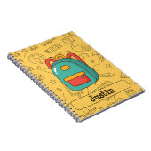 Personalized Back to School Backpack & Doodles ノートブック (右側)