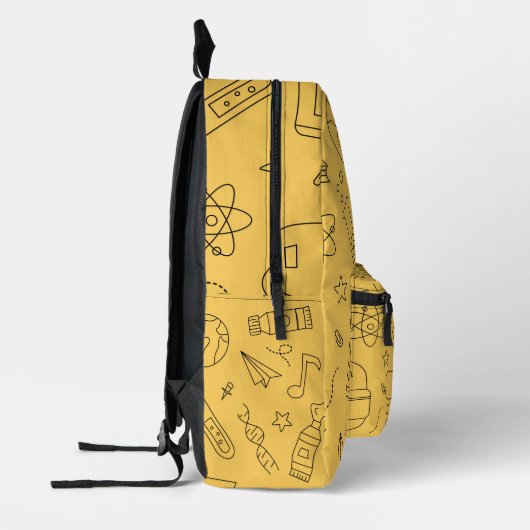 Personalized Back to School Backpack & Doodles プリントバックパック (左)