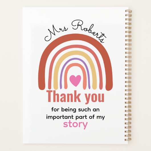 Personalized Back To School  for Teachers Students プランナー手帳 (裏面)