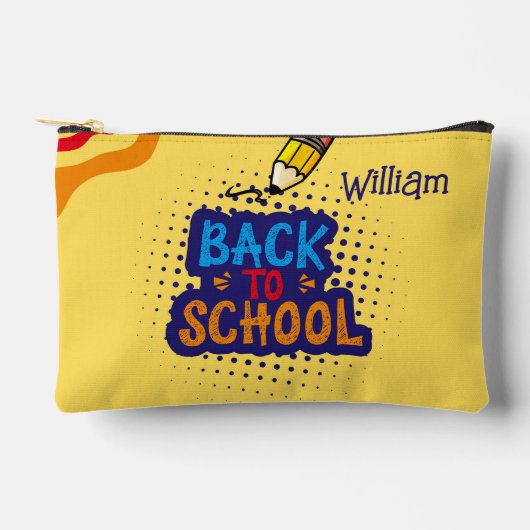 Personalized "Back To School" Fun Doodle アクセサリーポーチ (正面)