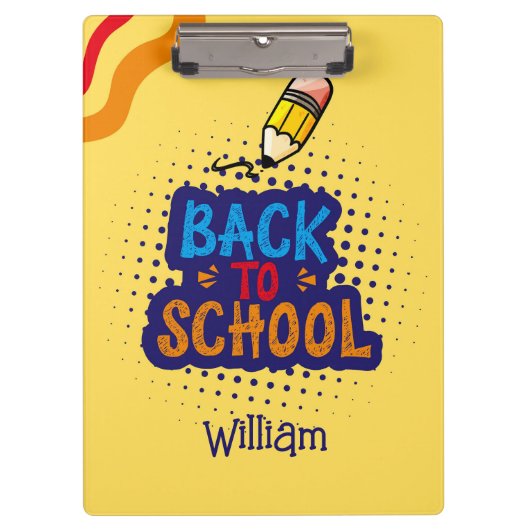 Personalized "Back To School" Fun Doodle クリップボード (正面)