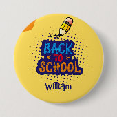 Personalized "Back To School" Fun Doodle 缶バッジ (正面)