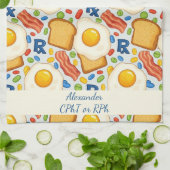 Personalized Bacon & Eggs Pharmacy RX キッチンタオル (折り畳み)