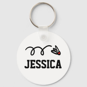 Personalized badminton keychains with cute shuttle キーホルダー