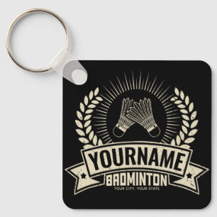Personalized Badminton Player Name Racquet Sports キーホルダー