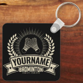 Personalized Badminton Player Name Racquet Sports  キーホルダー (裏面)