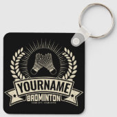 Personalized Badminton Player Name Racquet Sports  キーホルダー (裏面)