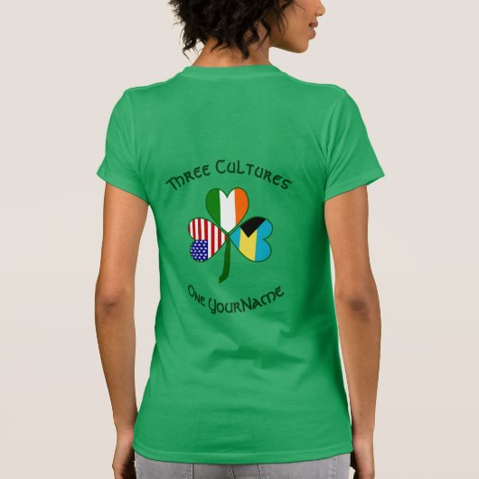Personalized Bahamas Ireland USA Shamrock Women’s Tシャツ (裏面)